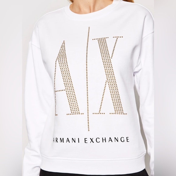 armani exchange white ,Gold sweatshirt - Picture 7 of 13